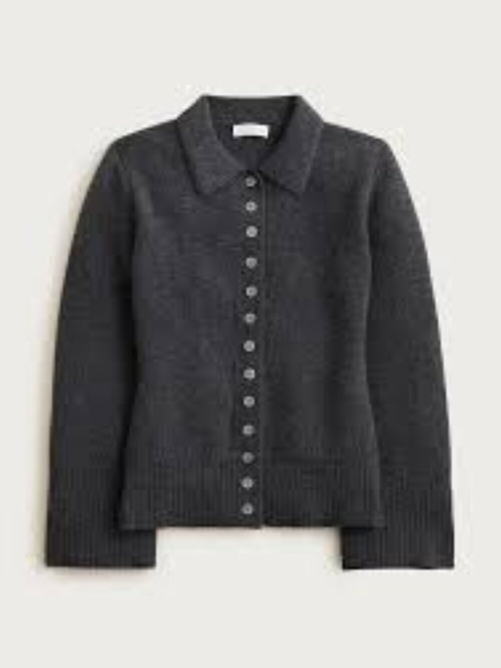 J.Crew Milano-Stitch Cinched-Waist Cardigan Sweater NWT Black XXS